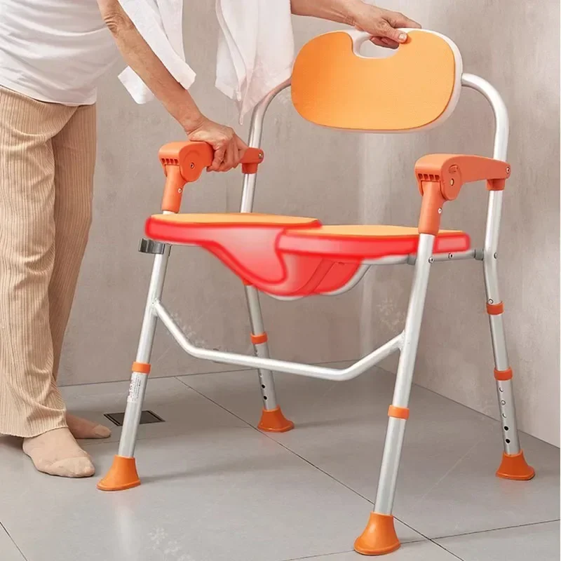 Adjustable Folding Bath Chair for Elderly Seniors and Pregnant Women Anti Slip Shower Stool Portable Safety Bathroom Seating