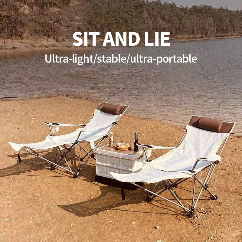 Outdoor Folding Lounge Portable Ultra Light Fishing Beach Camping Director Chair Backrest Small Stool Nap Bed