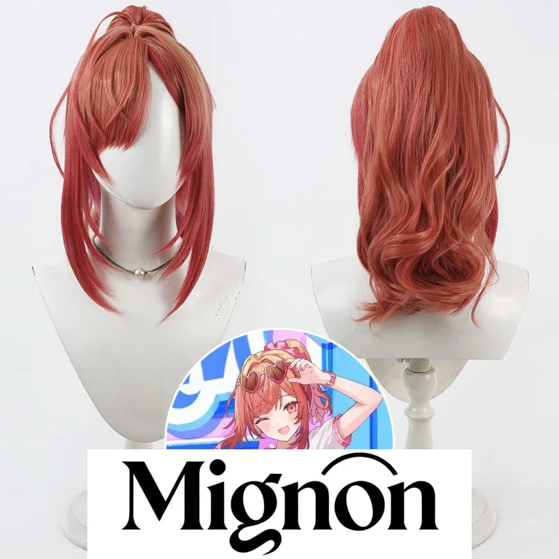 

Mignon Virtual VTuber Ichijo Ririka Cosplay Wig Simulated Scalp Detachable Curly Ponytail