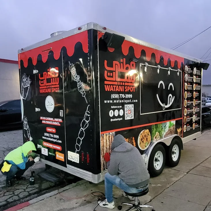 Custom Food Truck Wrap Vinyl Sticker Full Color UV Print Trailer Body Decal Waterproof Self Adhesive Vinyl Stickers