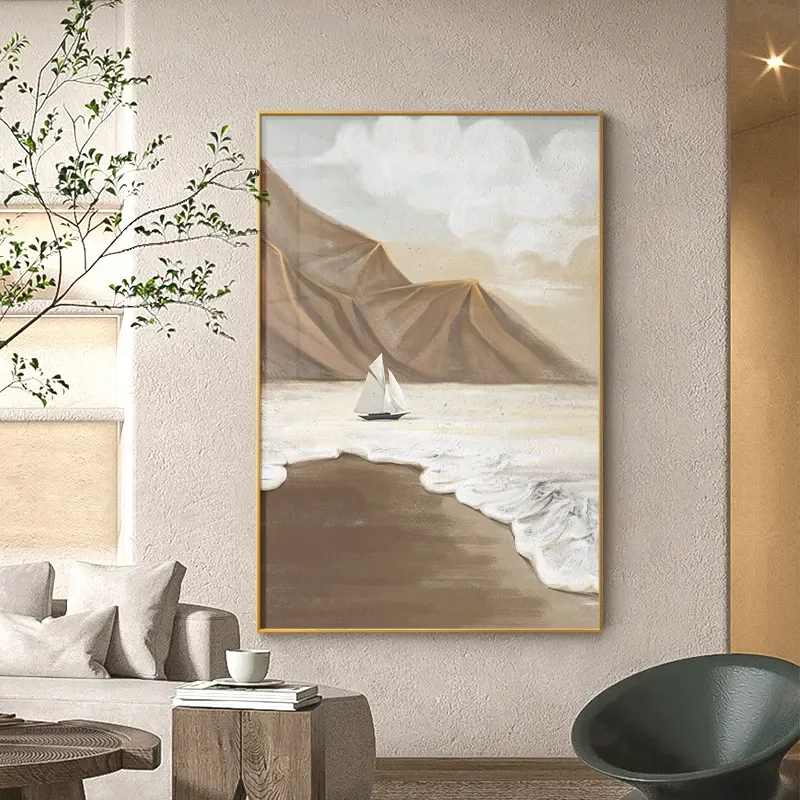 for Smooth Sailing Sofa Background Wall Decorative Painting Living Room Floor Painting Entrance Corridor Aisle Hanging Art