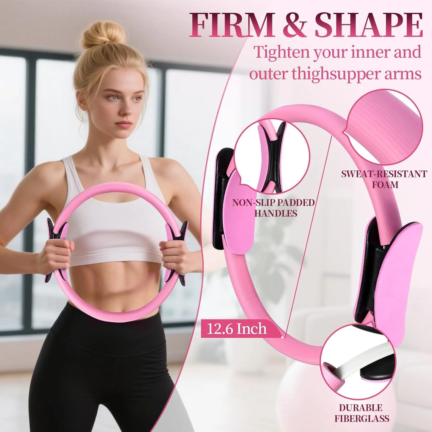 Home Pilates & Yoga Workout Set - 16 pcs Includes Resistance Circle, Foot Pedal, Resistance Bands & Strength Trainer