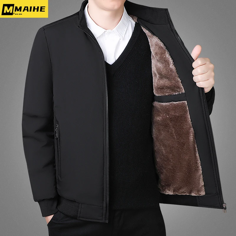 2024 New Winter Fleece Jacket Men\'s High-end Business Coat Men\'s Casual plus size Thickened Warm New Padded jacket 8XL