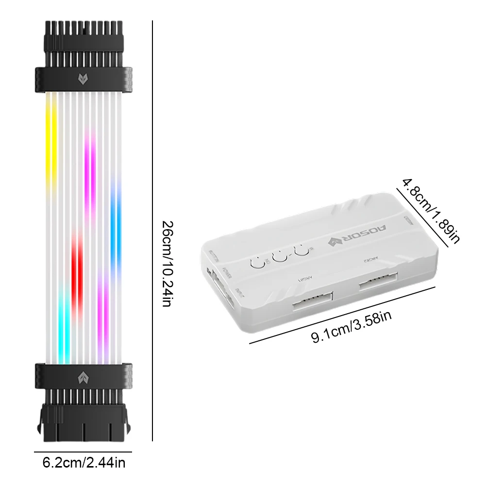 ARGB 마더보드 전원 공급 케이블, RGB 전원 익스텐션 케이블, 8 핀 ARGB 익스텐션 케이블, 24 핀, 5V