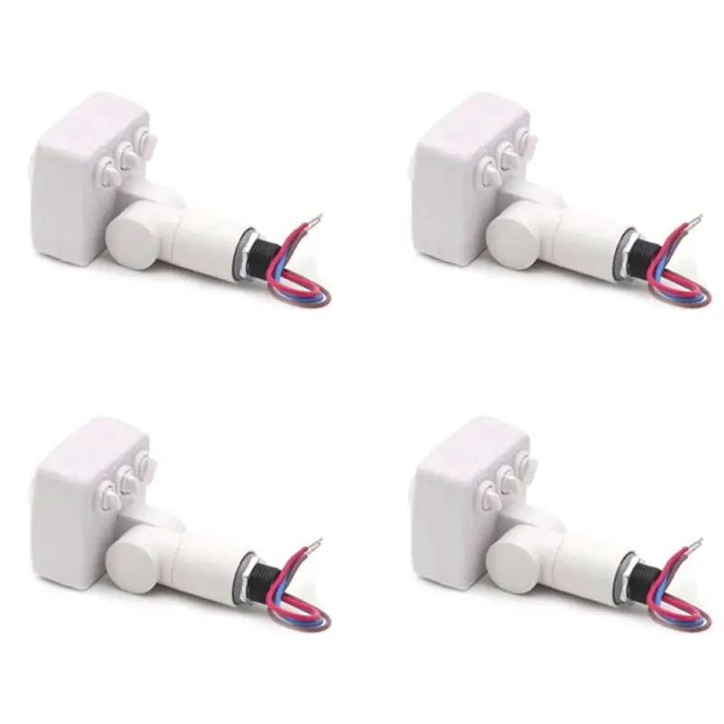 FULL-4X 220V Mini Human Body Infrared Sensor Infrared Body Sensor Switch LED Flood Light PIR Motion Sensor Adjustable White