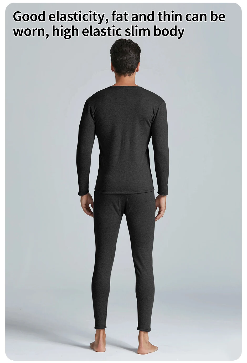 Herren-Winter-Thermounterwäsche-Set, Gesichtsschleifen, doppelte Wärme, schlanker Körper und hohe Elastizität, bequem und atmungsaktiv – Detail 7