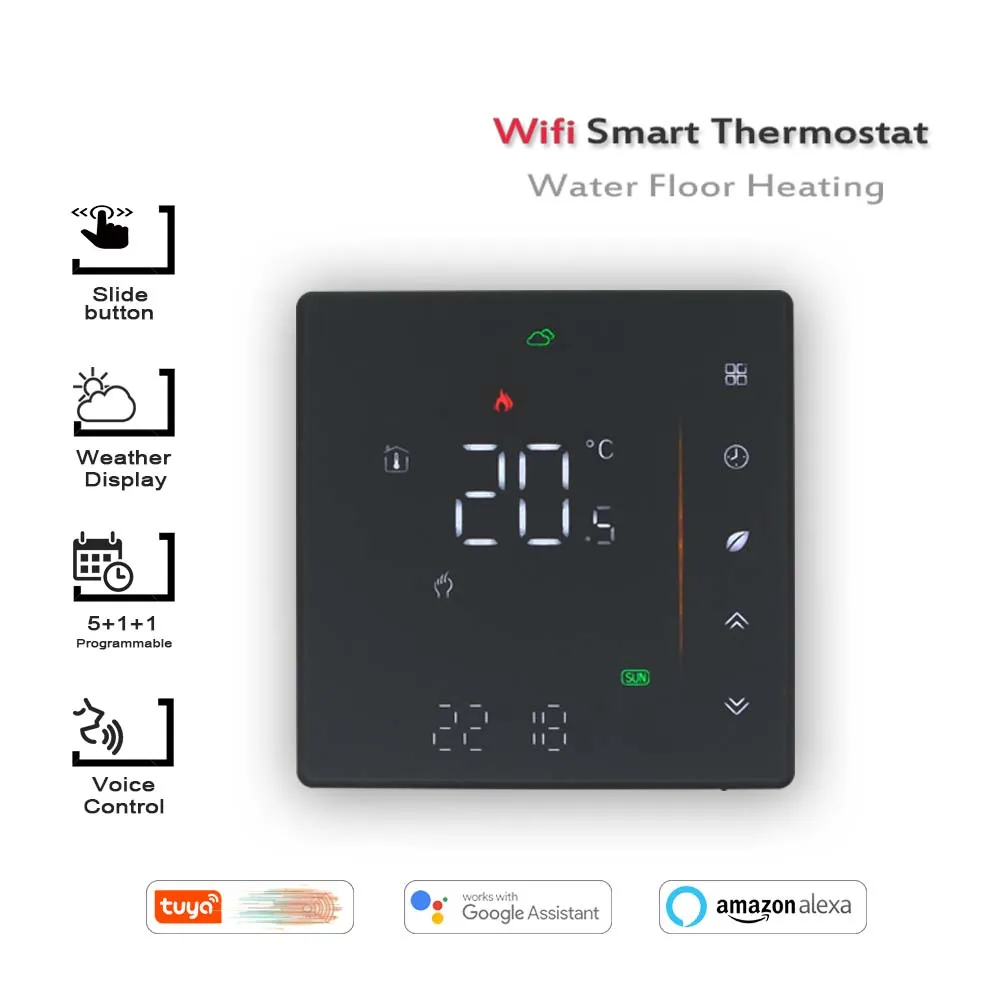 24VAC WiFi Smart Water Thermostat Temperature Controller Works with Alexa Google Home