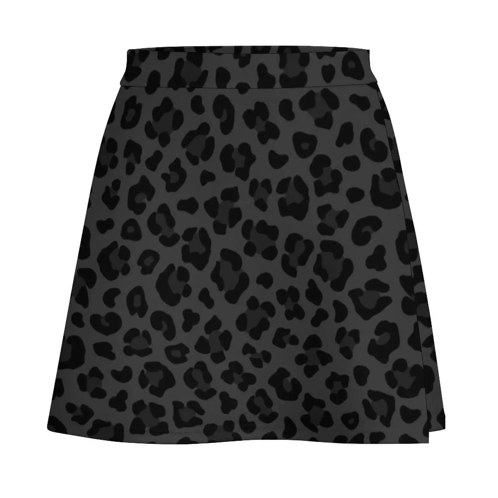 Leopard Skin - Black and Grey Mini Skirt new in dresses new in external clothes Mini Skirt