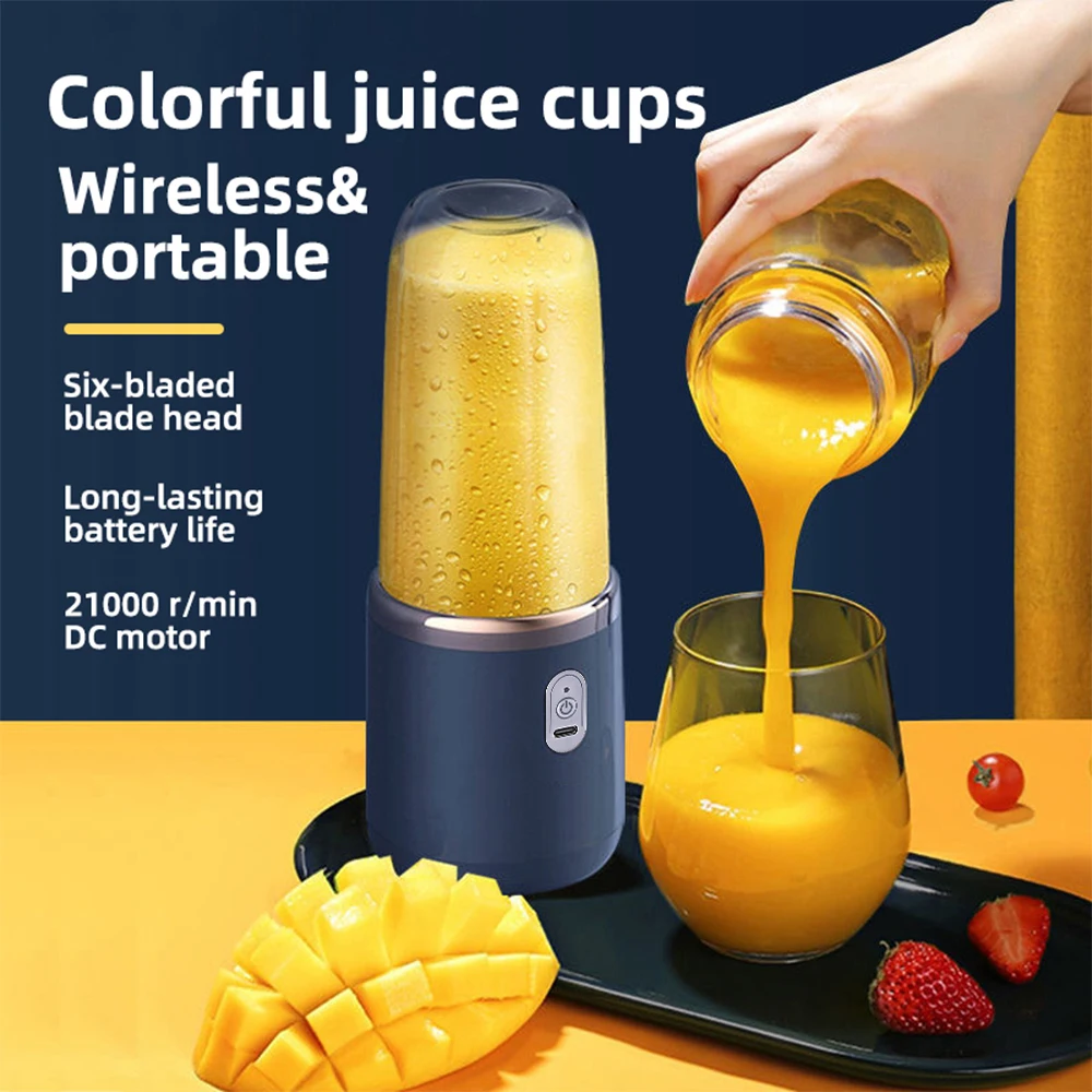 

Portable Fruit Juice Blenders Summer Personal Electric Mini Bottle Home USB 6 Blades Juicer Cup Machine For Kitchen