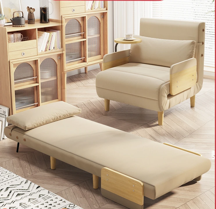 

Muxin Sofa Bed Foldable Dual-Purpose Single Japanese Fabric Small Apartment Living Room Folding Bed Nap Cute High-Profile Figure