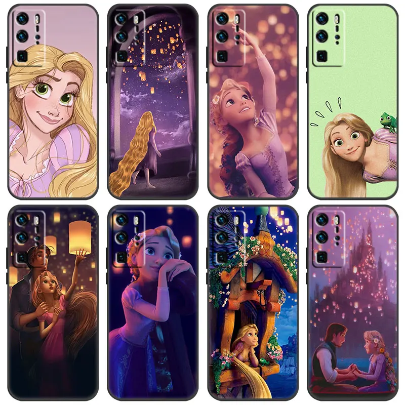 Disney Rapunzel Princess Case For Huawei P Smart Z S 2021 2020 2019 2018 P50 P40 P30 P20 Pro P10 P9 P8 Lite 2017 5G Black Soft