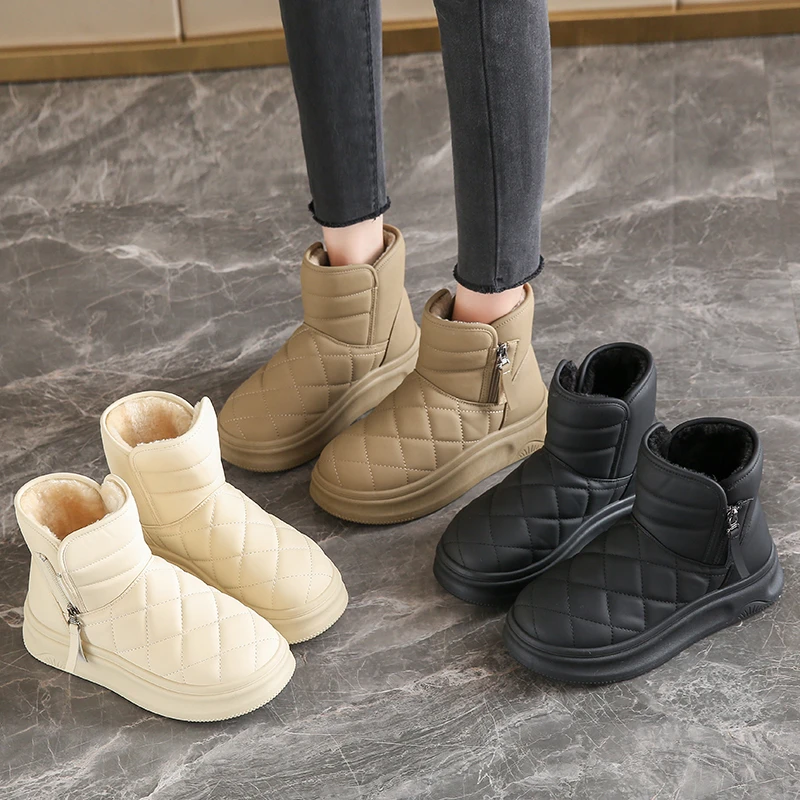 Big Kids Warm-lined Snow Boots 2026 New Winter Little Girls Ankle Boots Non-slip Trendy Comfort Kids School Outdoor Casual Wear