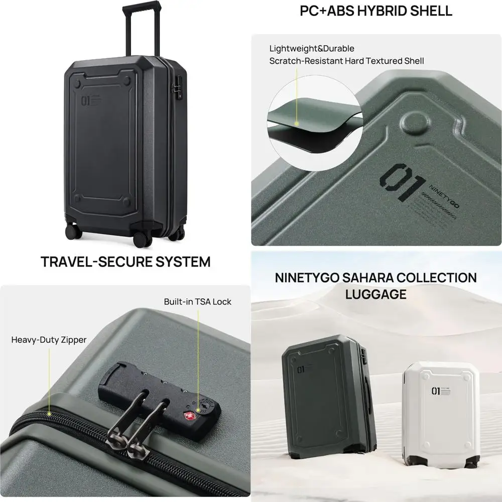 

Airline Approved 22x14x9 Carry-On Luggage with Smooth Double Spinner Wheels, Hard Shell PC+ABS Case