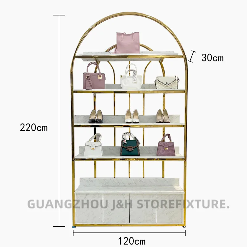 Multi-Category Storage and Showcase LED Lighting Handbag Cabinet Heavy Duty Clothing Shelf  Commercial Retail Store Garment Rack