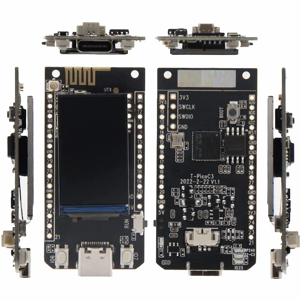 For LilyGO T-PicoC3 Development Board Dual MCU RP2040 ESP32-C3 WiFi+BT4.2 Wireless WIFI Module with 1.14-Inch LCD Module