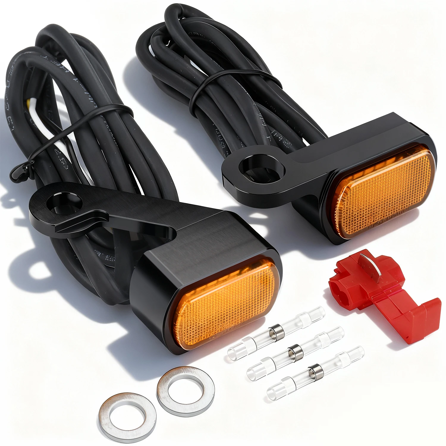 

2PCS LED Turn Signals Lights Front Mini Blinkers Running Light for Harley 2009-2017 Touring and 2015-2024 Softail