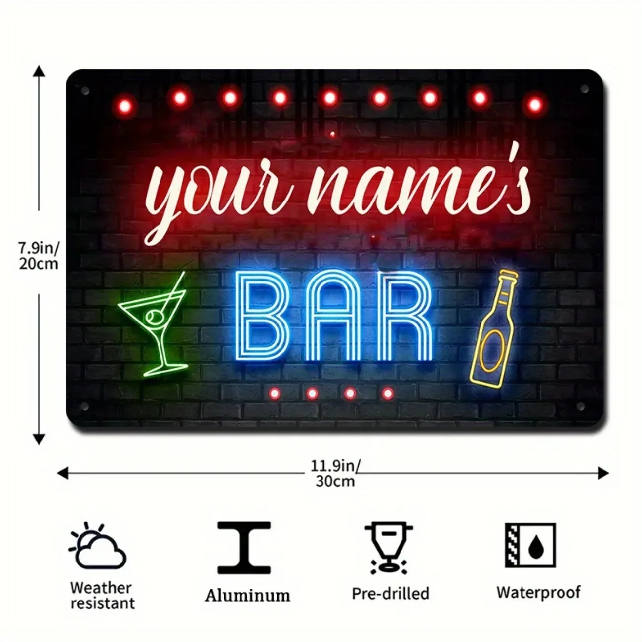 Personalized Custom【CustomTxt】2D Flat Mustard Yellow Retro Metal Plaque Vintage Home Cafe Indoor Wall Art