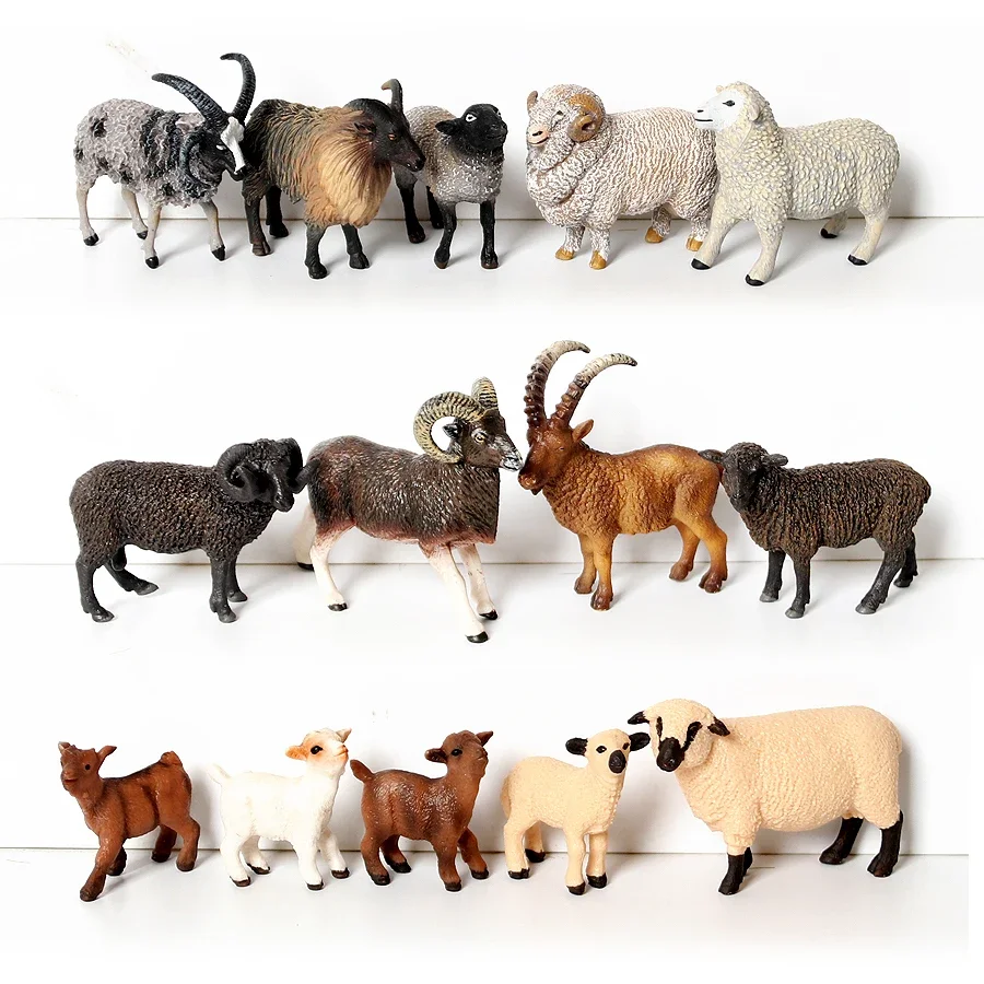 Realistic Farm Animal Goat Himalayan Sheep,Black Sheep,Merino Sheep,Argali Figure Model Educational Teaching Toy Figurines Gifts