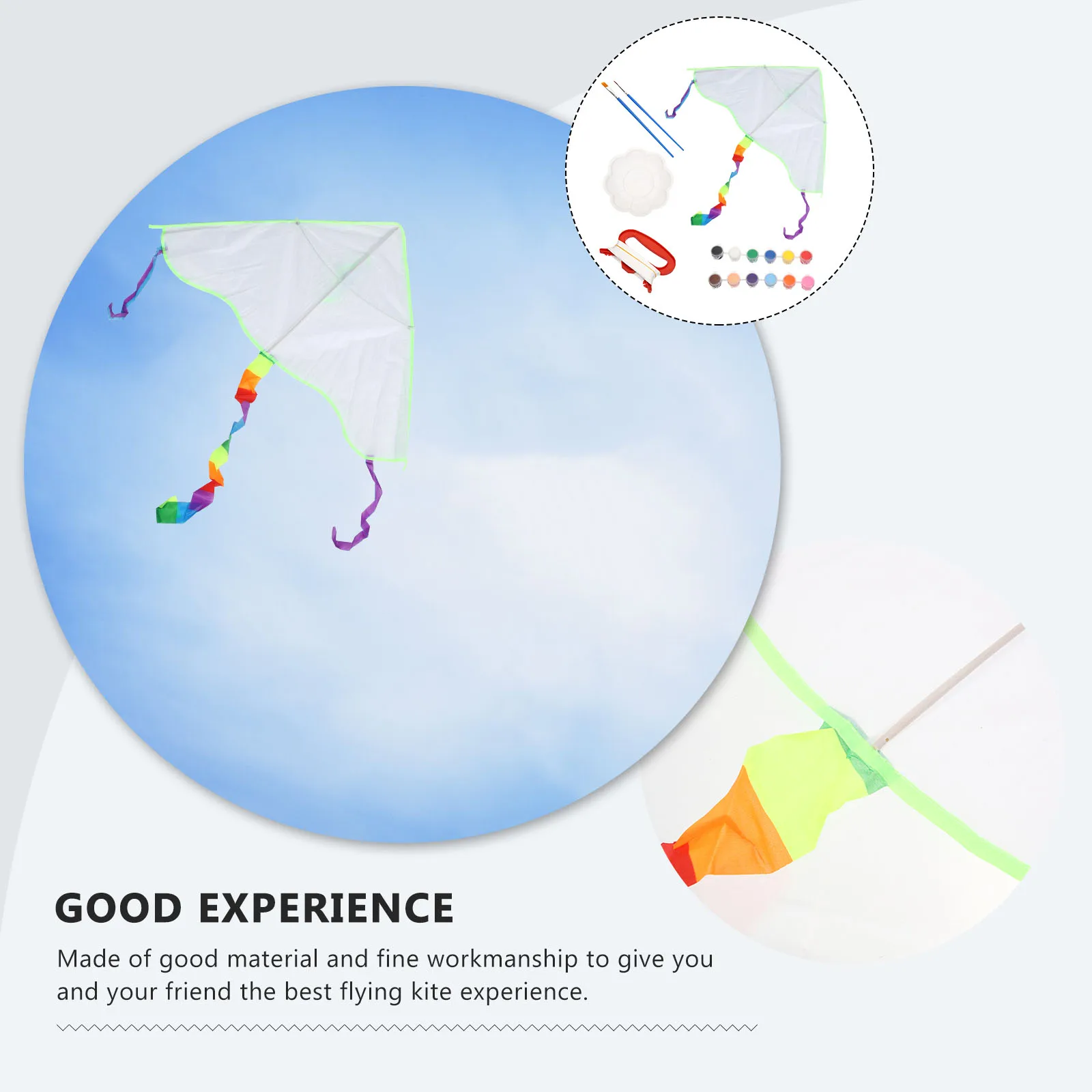 

1 set Making Kit Plastic Blank Kids Toys Outdoor Fun Lightweight Portable Creative Activity Interactive Painting Kite