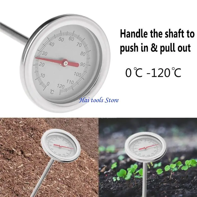 X37E Compost Soil Thermometer 20 Inch 50 for cm Measuring Probe Detector for Ground Garden Backyard Soil 0℃-120℃ Lightweight