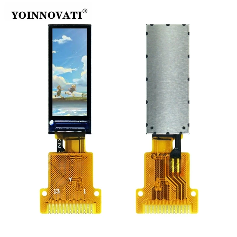 0.72 Inch 60x160 TFT LCD Display Bar Screen, GC9D01 Driver, SPI Interface, 13 Pin Soldering Type Color Screen LCD Module