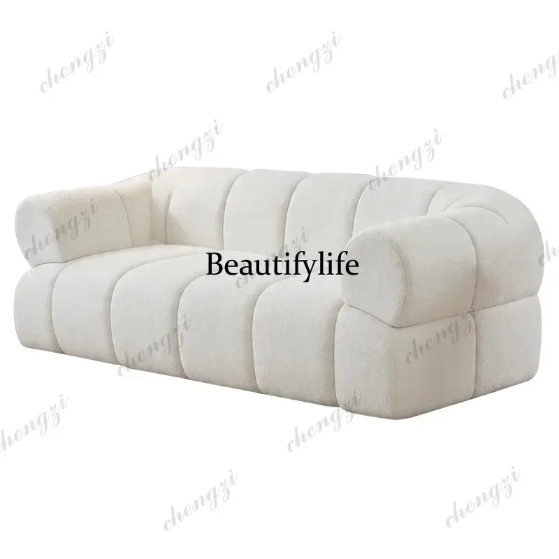 03 Compression Sofa White All-in-One Frameless + Bone Vacuum Compression Furniture Lamb Fleece Pure Sponge Roll Bag Sofa