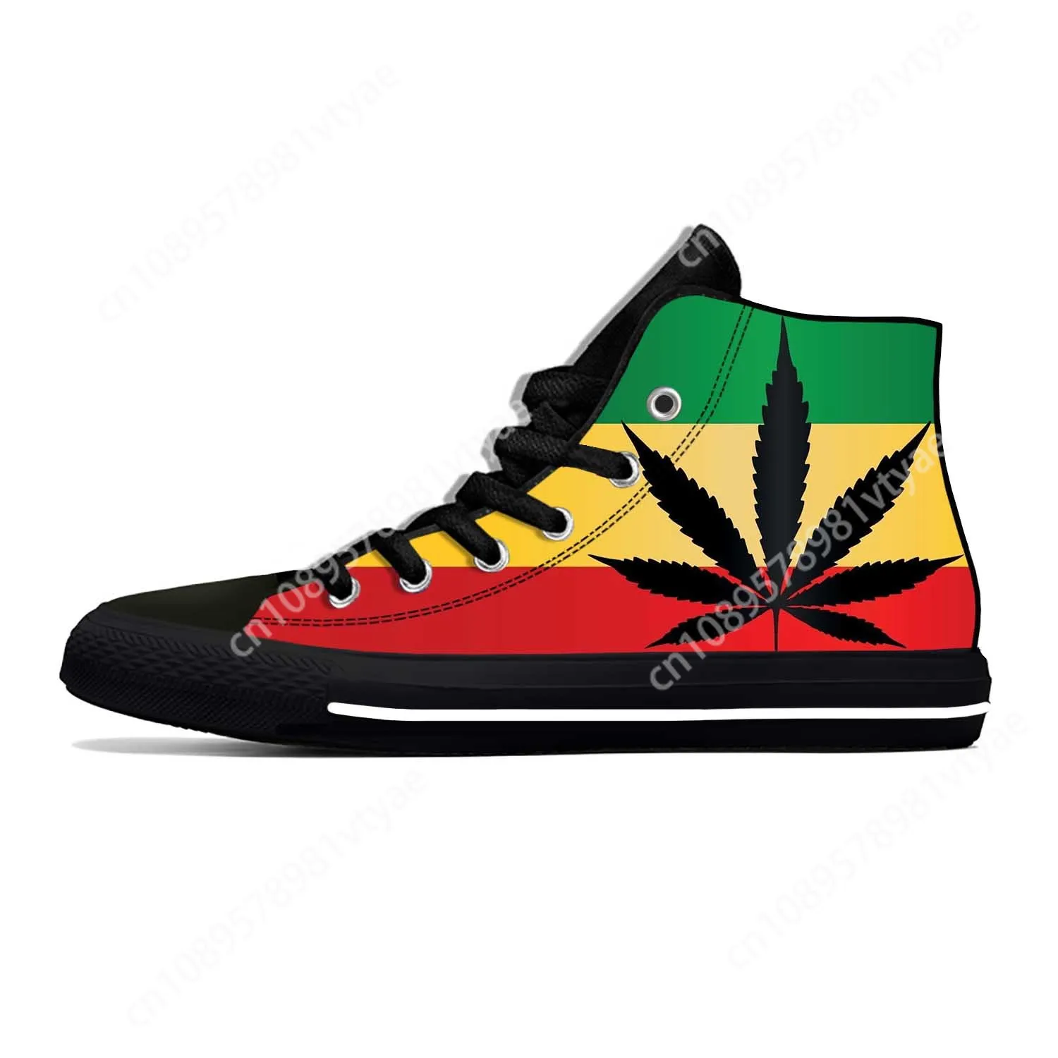 Chaussures de grill décontractées pour hommes et femmes, baskets confortables, respirantes, impression 3D, sensation de mauvaise herbe, Reggae Rasta, haut