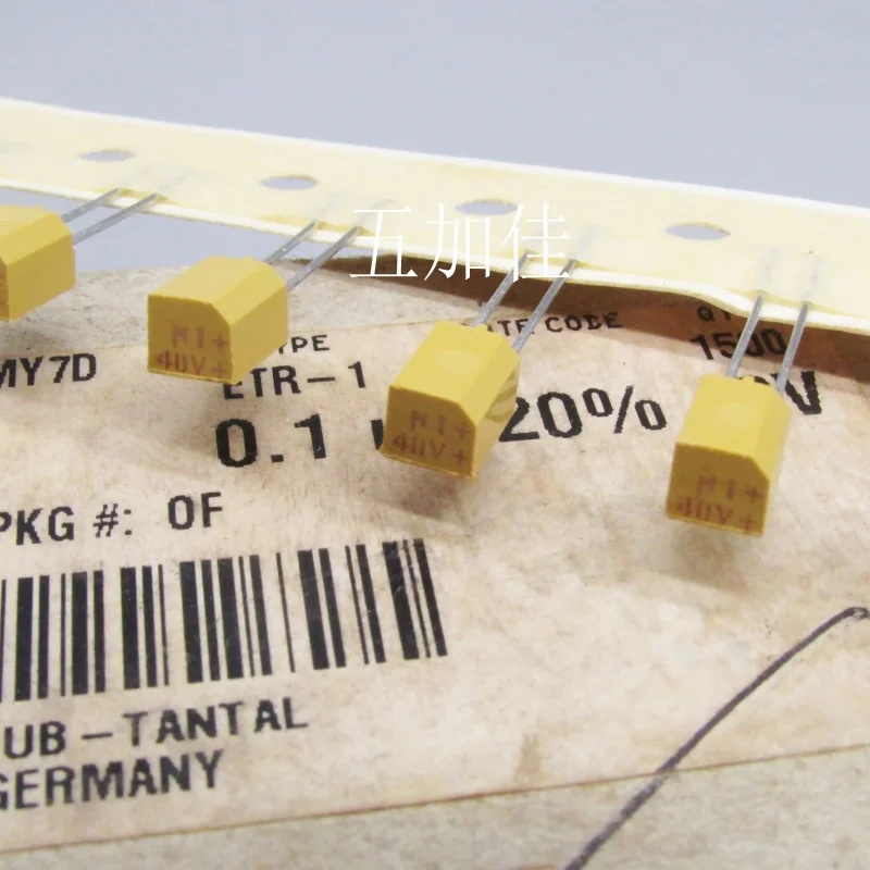 10-100pcs imported old model R1104040MY7D 40V0.1UF 100NF 20% polarized direct insertion square tantalum capacitor