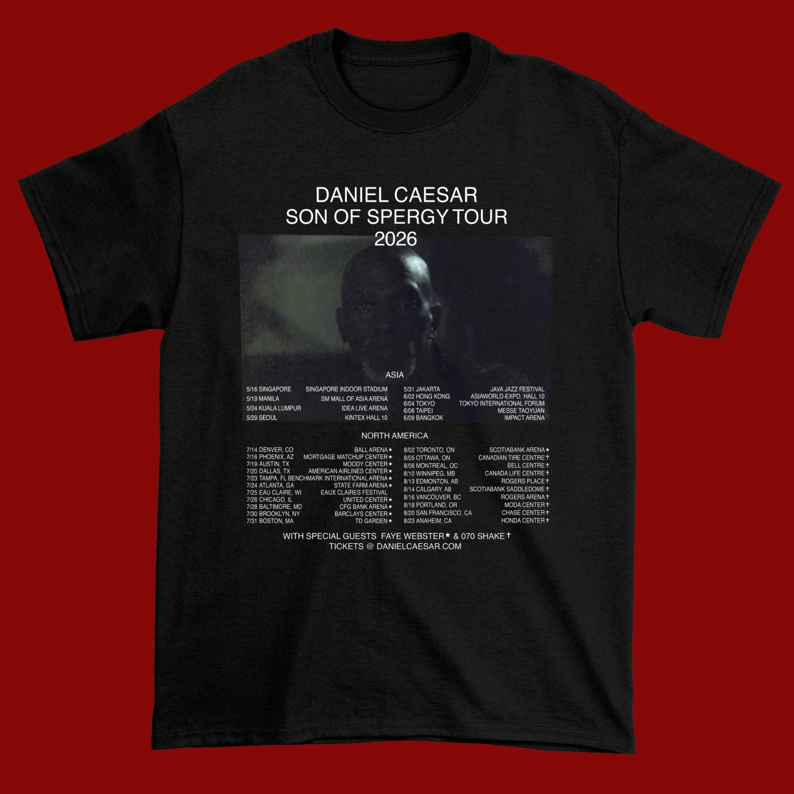 Son of Spergy Tour 2026 T-shirt 100% Cotton Daniel Caesar graphics Men's and Women's Fashion Y2k Vintage Hip-hop shirt Tops