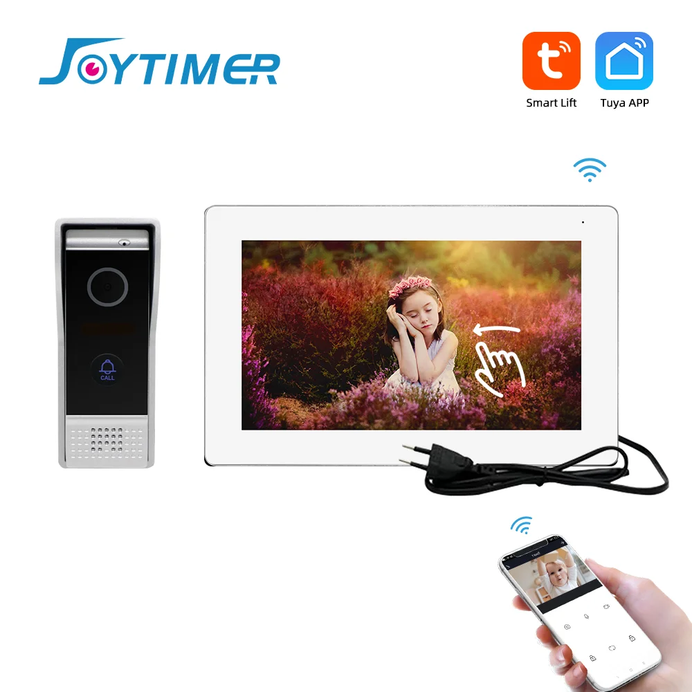 

Joytimer WiFI Video Door Phone Intercom System for Apartment AHD Video Doorbell Full Touch Screen Motion Detection Tuya App