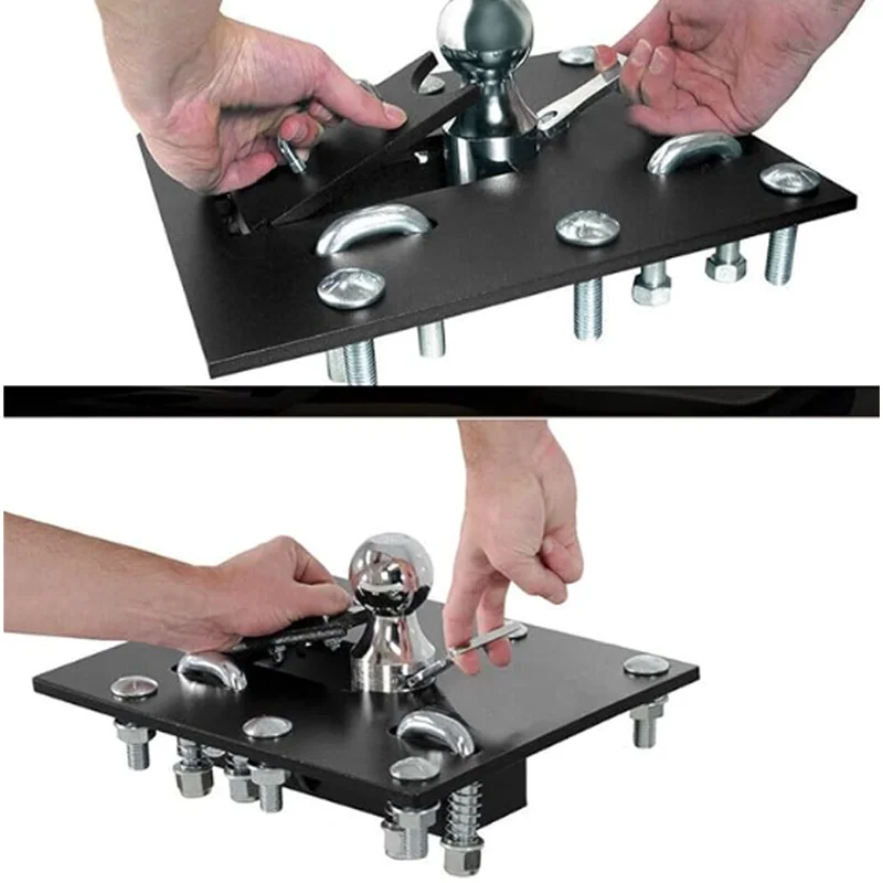 New Easy Operation Folding Iron Gooseneck Hitch Ball Mount for 2-5/16-Inch Parts for Trailer Fifth Wheel Hitch