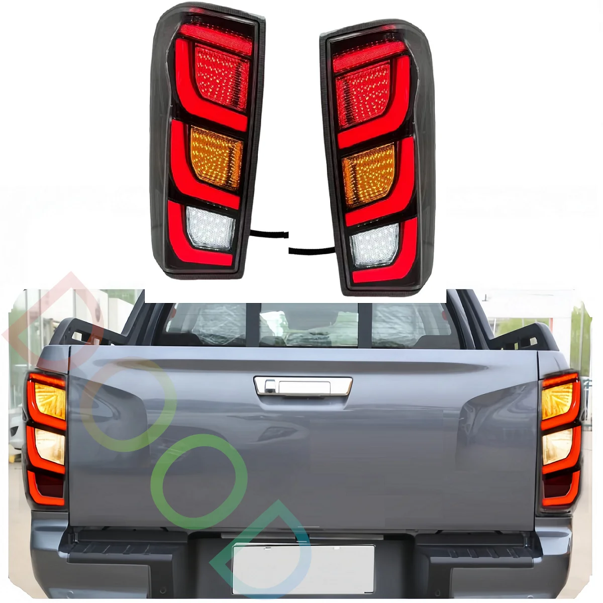 Rear Tail Lights Fit for Isuzu D-max Dmax 2012-2019 Pickup Car Rear Tail Lamps Assembly Accessories