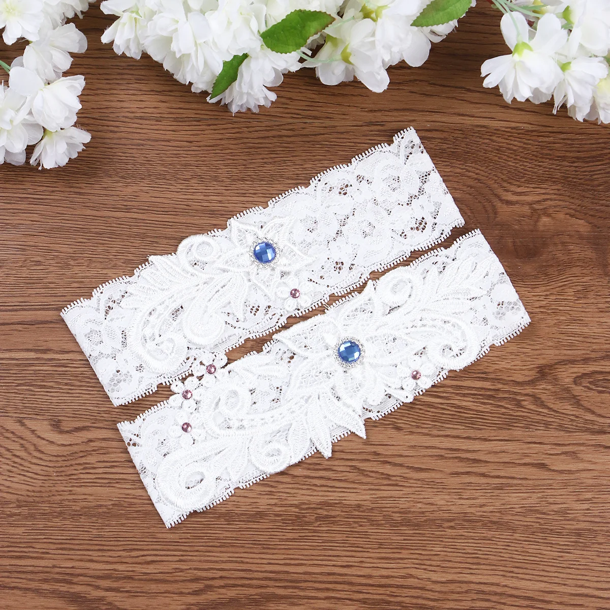 2 قطعة الأربطة الزفاف الدانتيل الفخذ الدائري قابل للتعديل لحفل زفاف حفلة موسيقية الذكرى المشاركة مسابقة العروس الأزهار #5