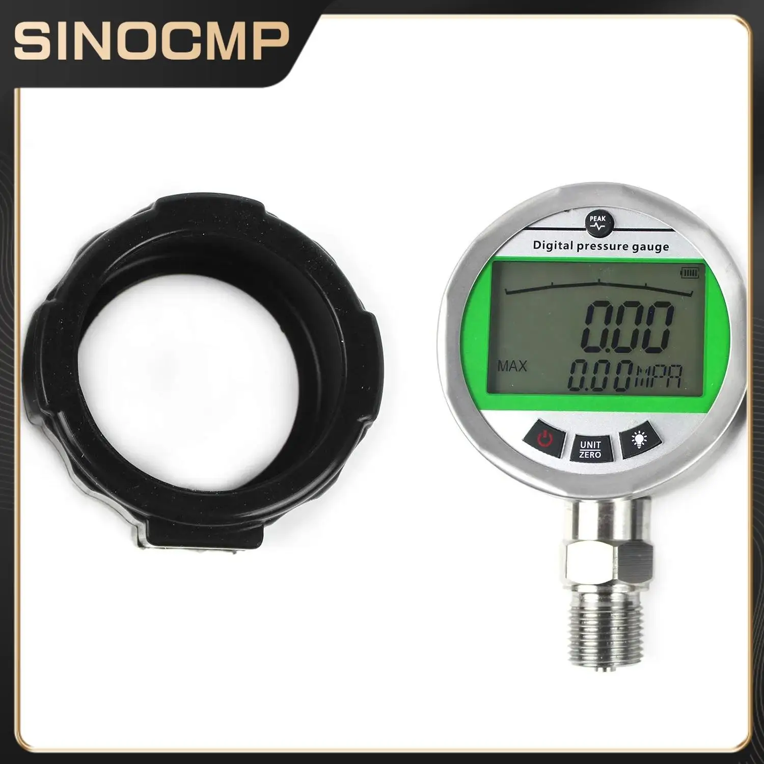 

Green Digital Display Meter 16MPA Dial 80mm 0.4% FS With NPT1/4 G1/2 Interface Backlight Hydraulic Gas 1 Year Warranty Brand New