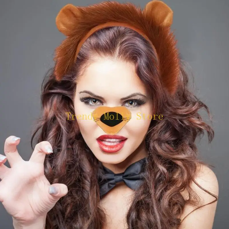 N5KB 어린이 사자 코스프레 세트 동물 드레스 업 의상 사자 헤어 밴드, 꼬리, 스커트, 키드 생일 파티 할로윈을위한 나비 티