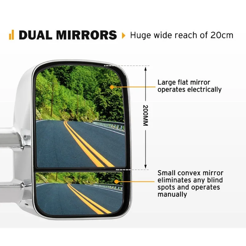 Applicable To 100 98-07 Models, Foldable, Rearview Mirror Trailer Mirror Electroplating