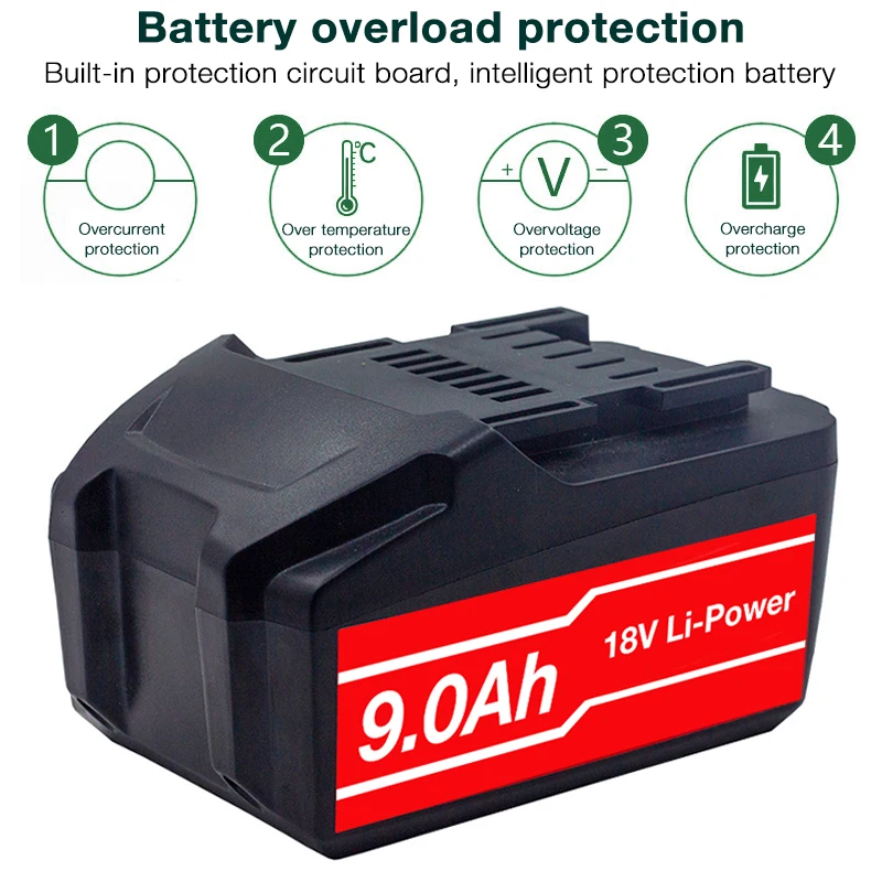 18V Li-ion Battery for Metabo Power Tool Drill screwdriver wrench saw for Metabo 18V 9000mah BSZ18  625592000 625591000 BS18LT