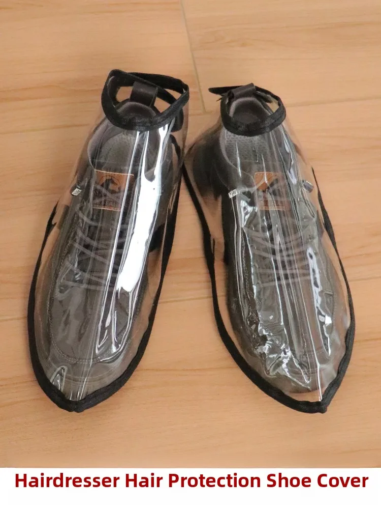 Universal Transparent Shoe Cover Full Wrap Waterproof Dustproof Breathable Wear Resistant Hair Shoe Face Mask for Barbershop