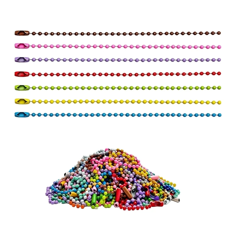 F26C Jewelry Making Metal Craft Chain Set, 250 Mixed Shade 10cm Chain Lengths with Link Ends for Necklace Charm Work and Group