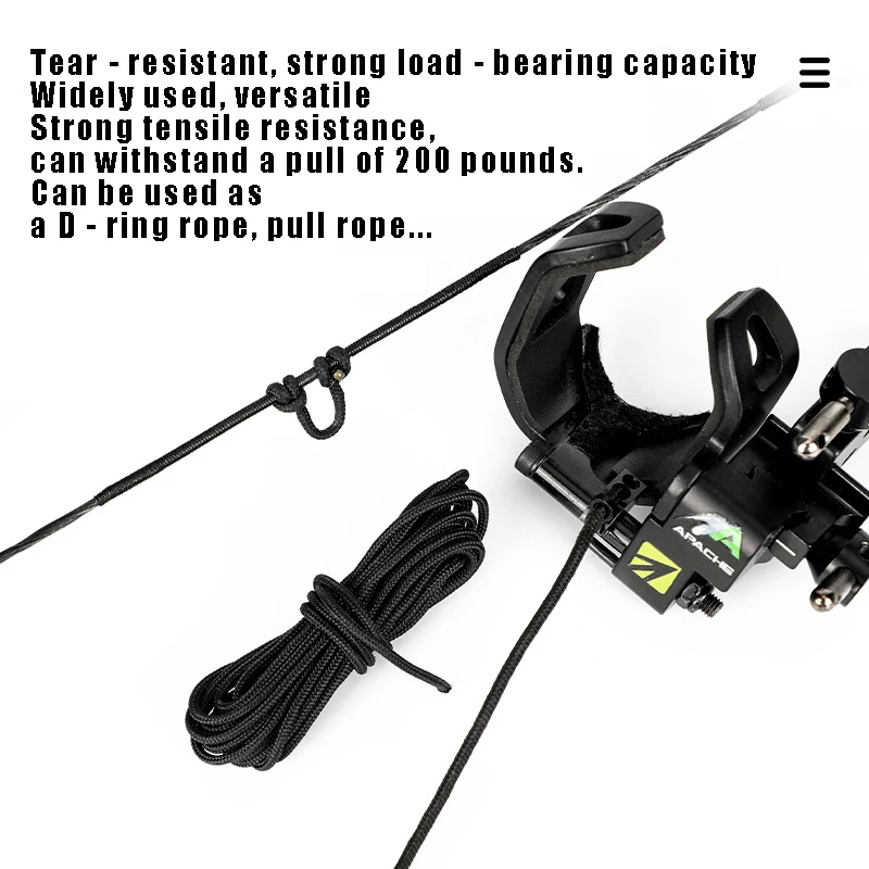 3m length Compound Bow Accessories Black Release Nocking D Loop Archery Bow Rope Outdoor Tools Camping Accessories