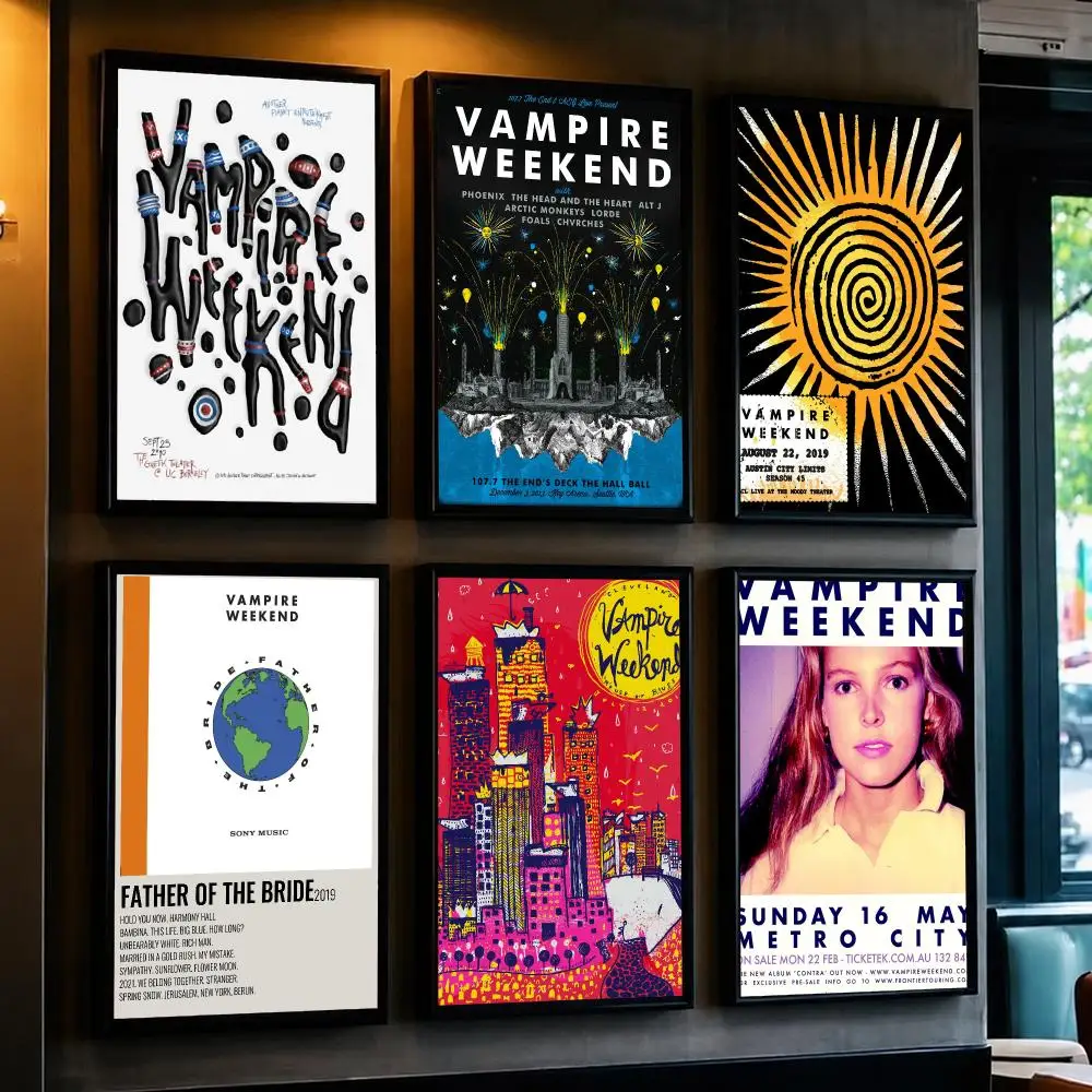 band V-Vampire Weekend-D Poster Decorative Wall Art Sticker for Cafe Office Bedroom and Living Room
