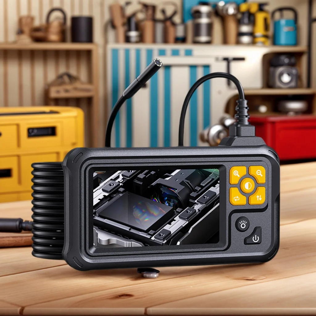 KERUI Dual Lens Industrial Endoscope Camera 4.3 inch IPS Screen 1080P Digital Borescope Inspection Camera IP67 Waterproof Sewer