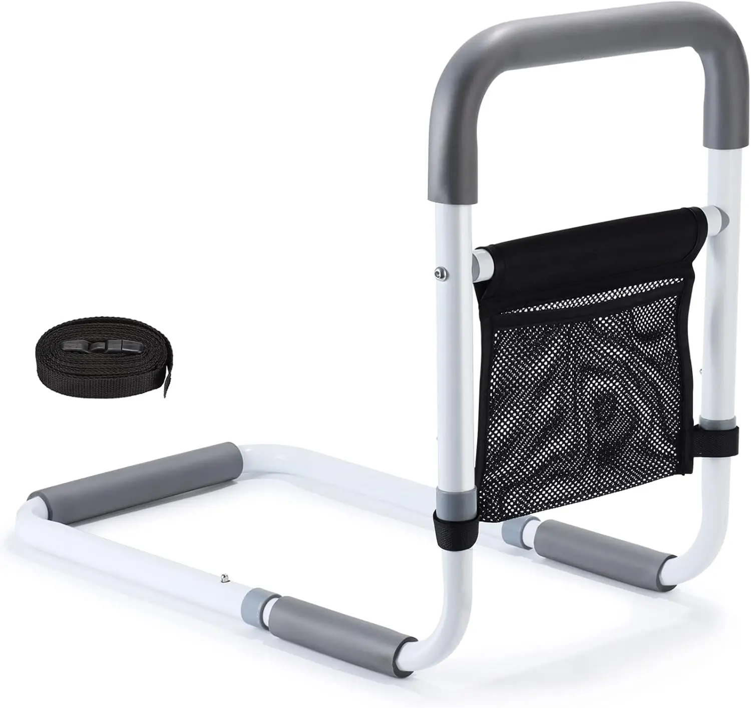 قضبان السرير لكبار السن البالغين، ارتفاع أمان قابل للتعديل، سكة مساعدة للسرير لكبار السن، قضيب إمساك بجانب السرير مع جيب تخزين #1