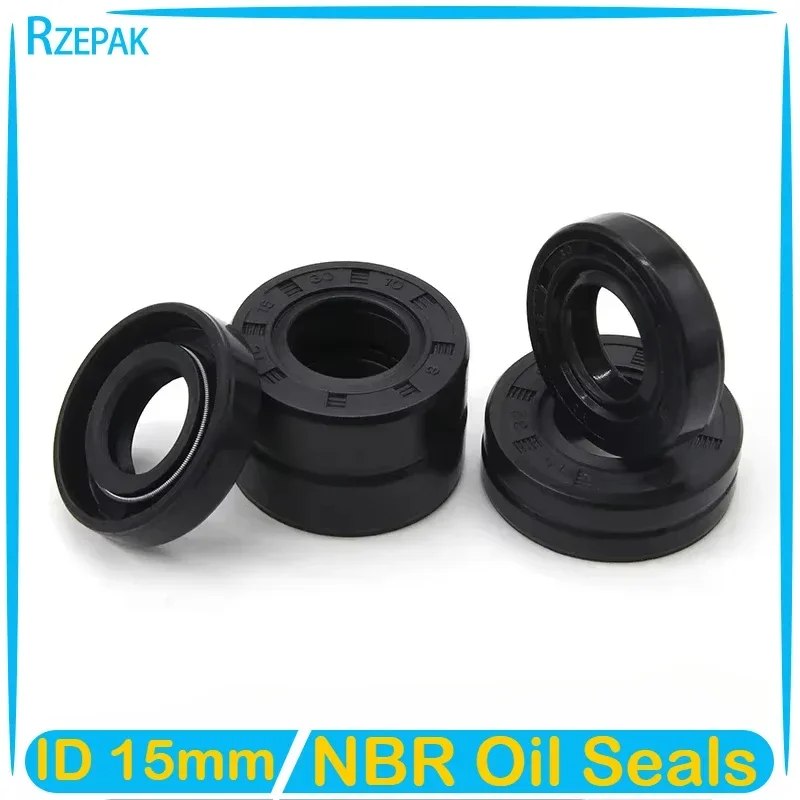 2/5pcs NBR Oil Seal ID 15mm TC-15*22/24/25/26/28/30/32/35/40/42*5/7/8/10mm Nitrile Rubber Shaft Double Lip Oil Seals