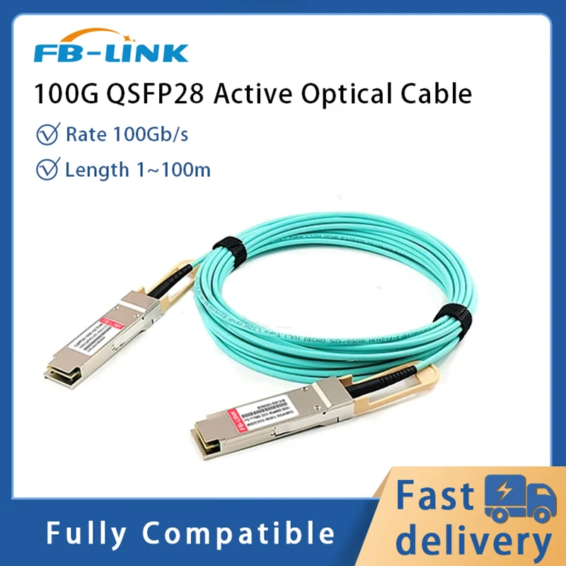 

100G AOC Cable QSFP28 to QSFP28 OM3 1/3/5/7/15/20M LSZH Active Optical Cable compatible with Mellanox/ Mikrotik/Cisco switch