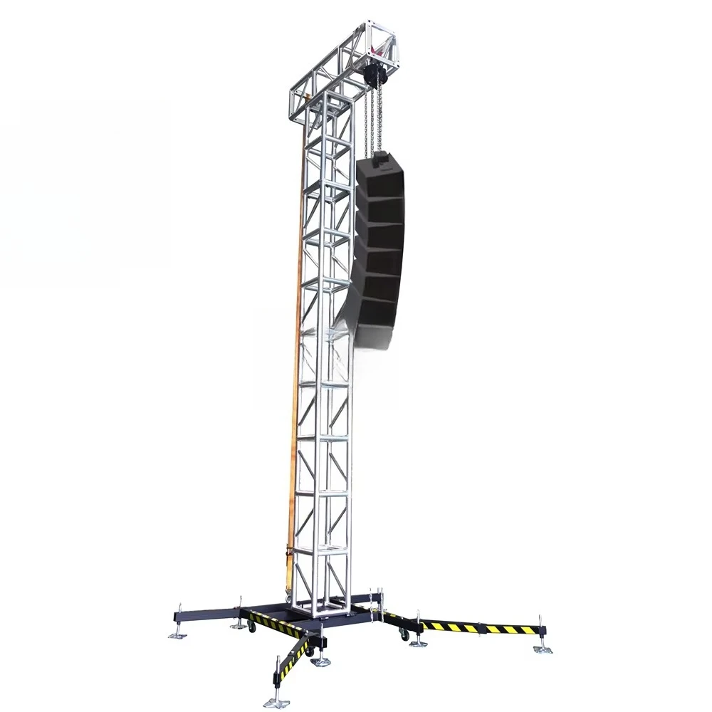 Speaker truss system, outdoor event podium lighting, audio tower line array, aluminum support truss