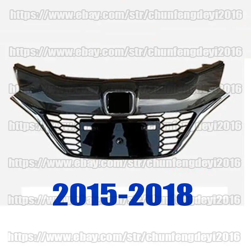 

for Honda VEZEL HRV HR-V 2016 2017 2018 Black & Chrome Car Front Bumper Grille Cover trim car accessories