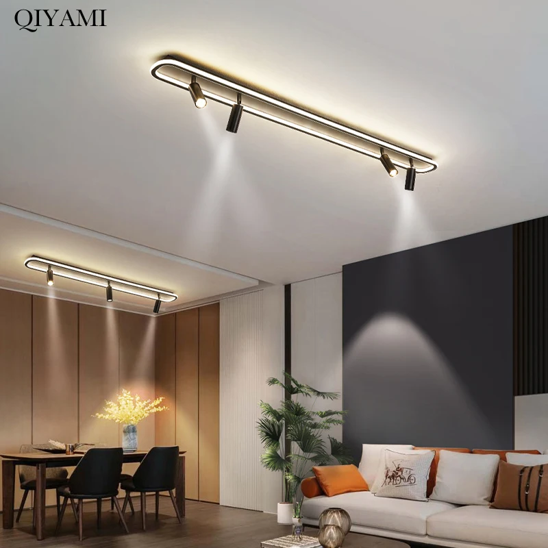 New Modern Long LED Ceiling Lights For Living Dining Room Bedroom Background Corridor Aisle Spotlight Indoor Lighting Deco Lamps