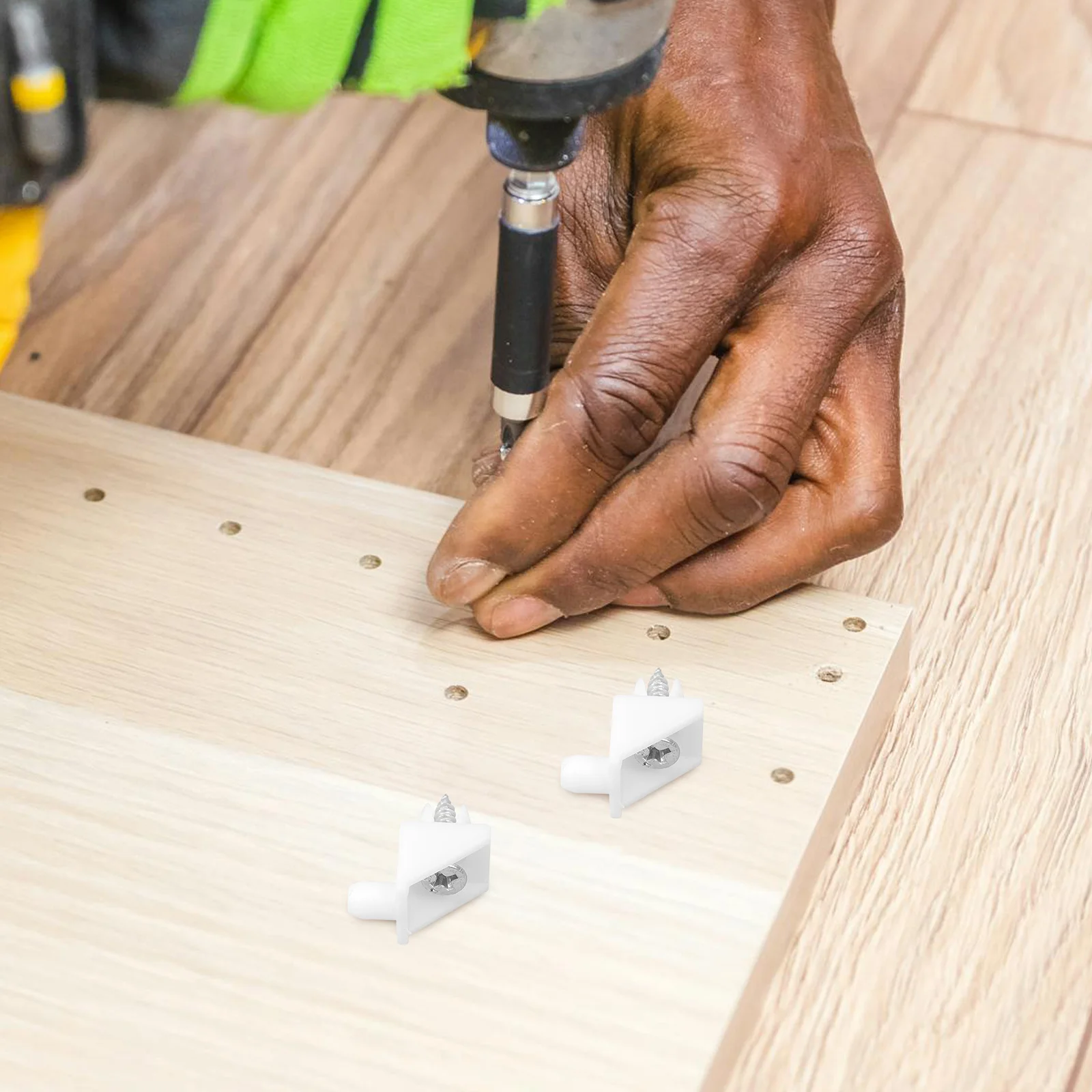 100 مجموعات طقم تصليح الأدراج البلاستيك ركيزة زاوية ترهل أسافين تعزيز خزانة أثاث مسامير الزاوية السفلية #2