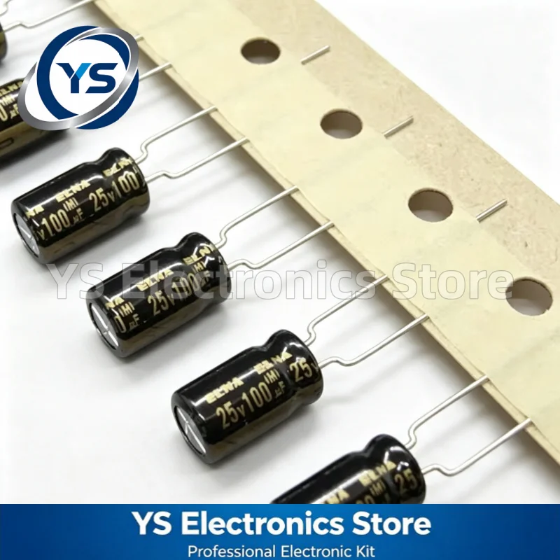 20-200pcs ELNA RFO Series 25V100uF 6.3x11mm RFO-25V101MF3P# 100UF25V 25V 100UF HiFi Audio Electrolytic Capacitor New Original